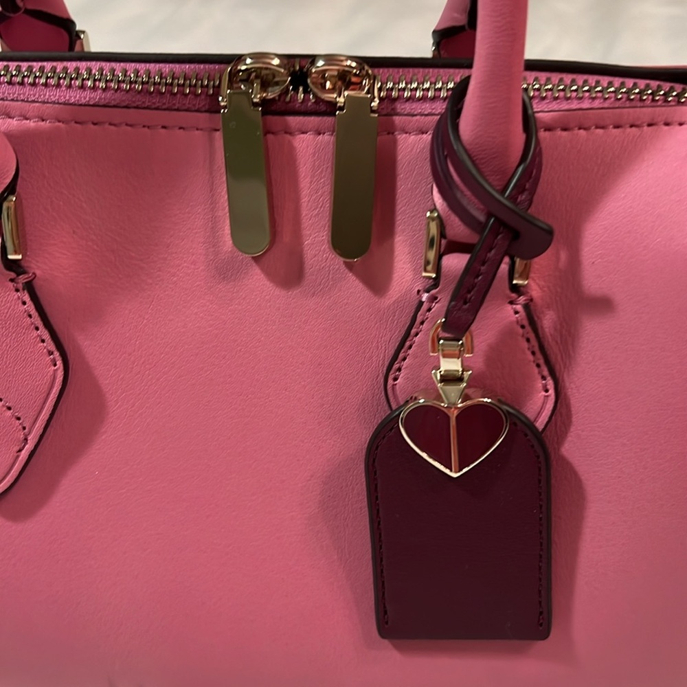 kate spade Hot Pink Satchel Crossbody with Dark Red Tag - Picture 2 of 11